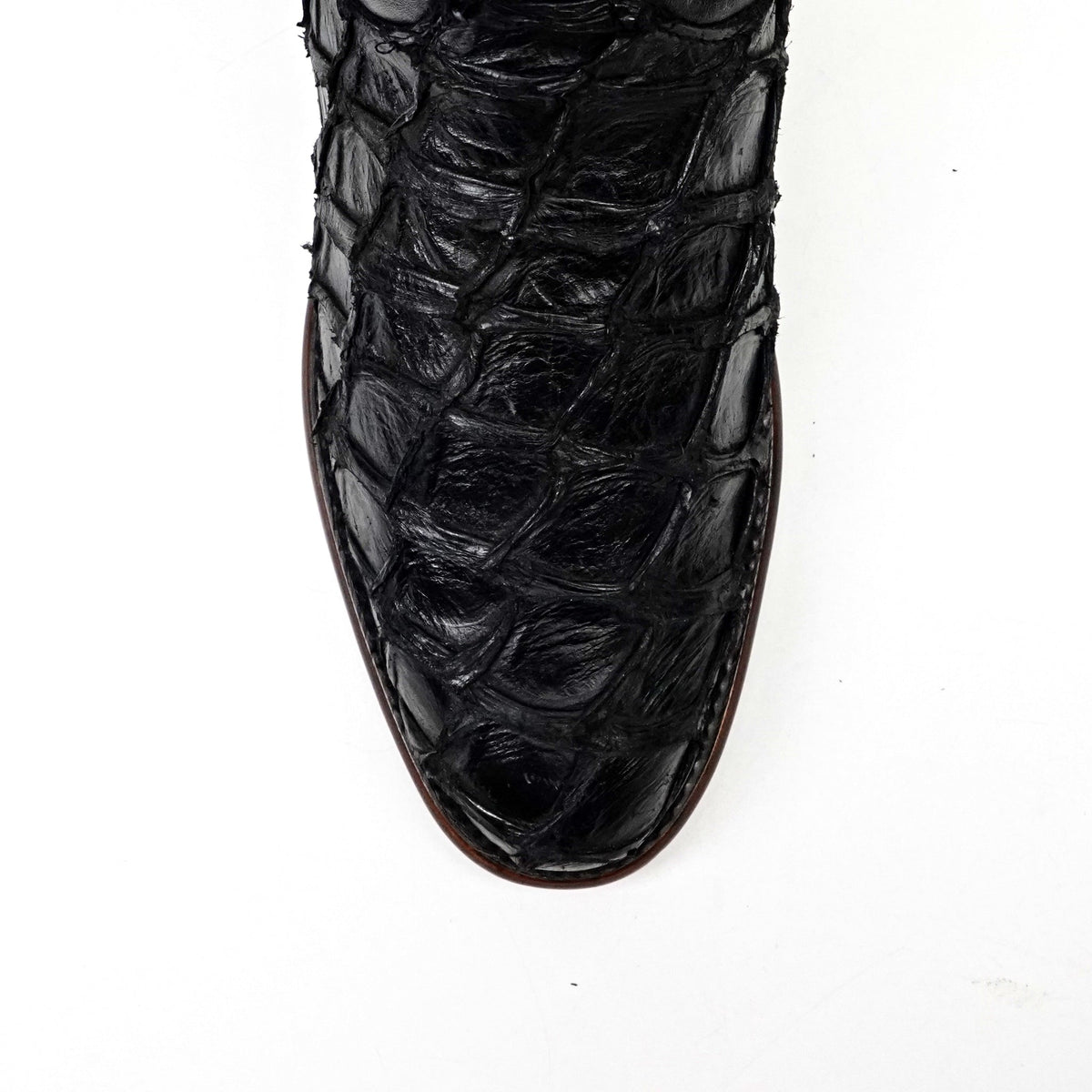 Platinum Connor Pirarucu Fish Boots - Black - Roper Toe - Gomez Western Wear