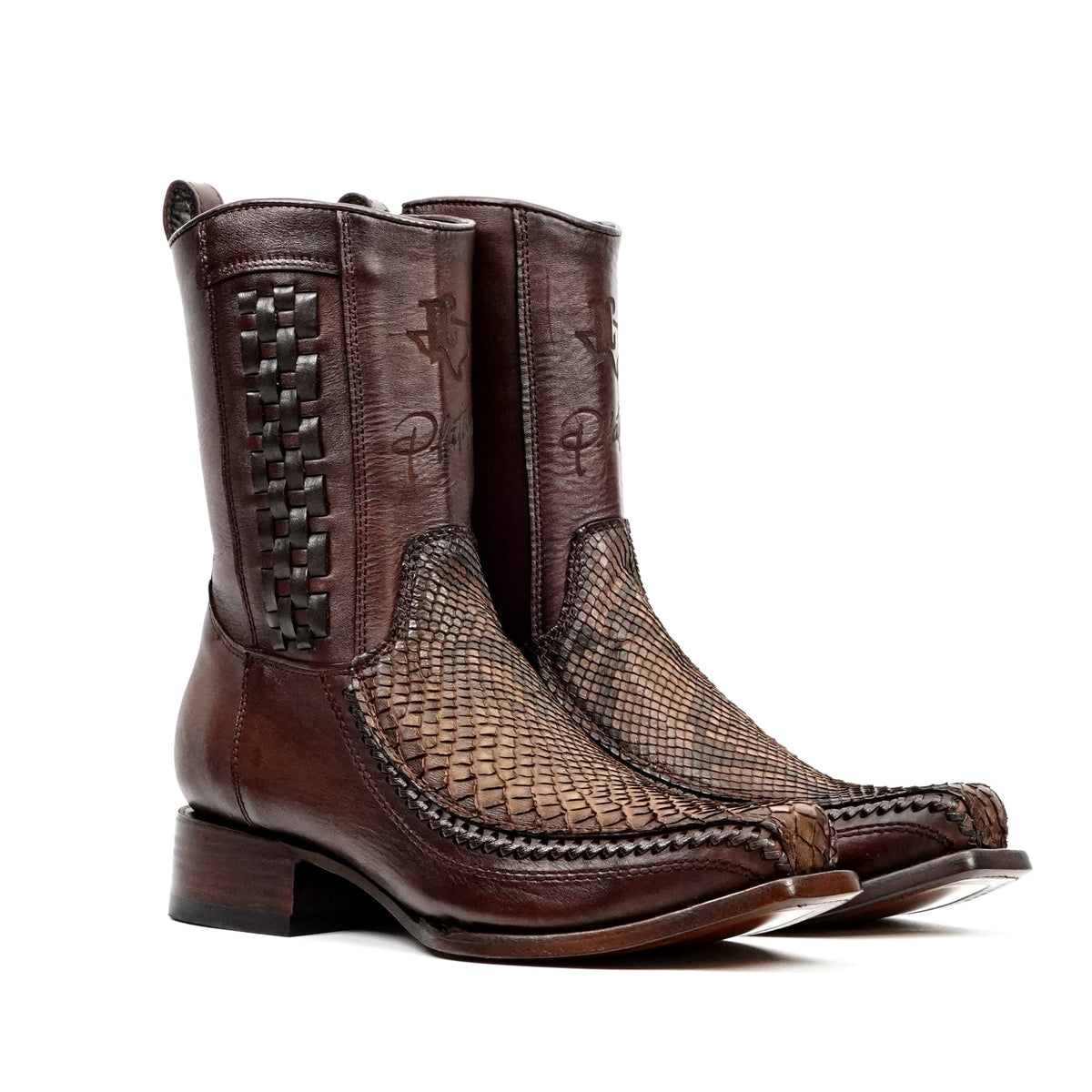 Platinum Python Tamarind Short Boots - Narrow Square Toe - Gomez Western Wear