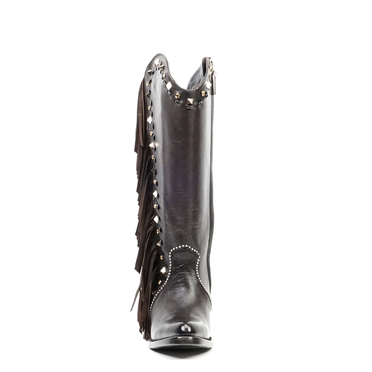 Praga Chocolate Brown Frills Boots - J Toe - Gomez Western Wear