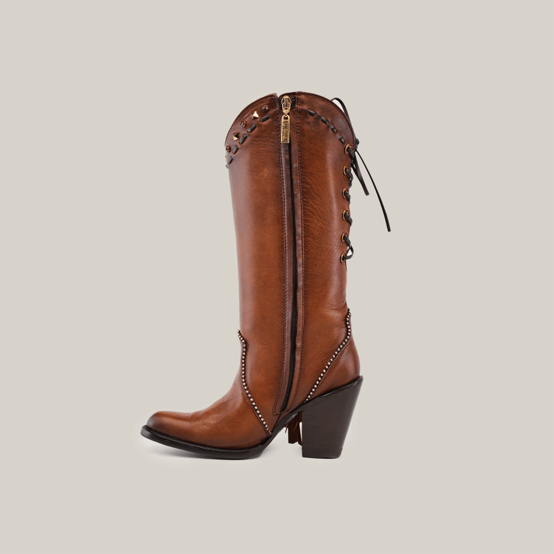 Praga Dark Honey Tall Shaft Boots - J Toe - Gomez Western Wear