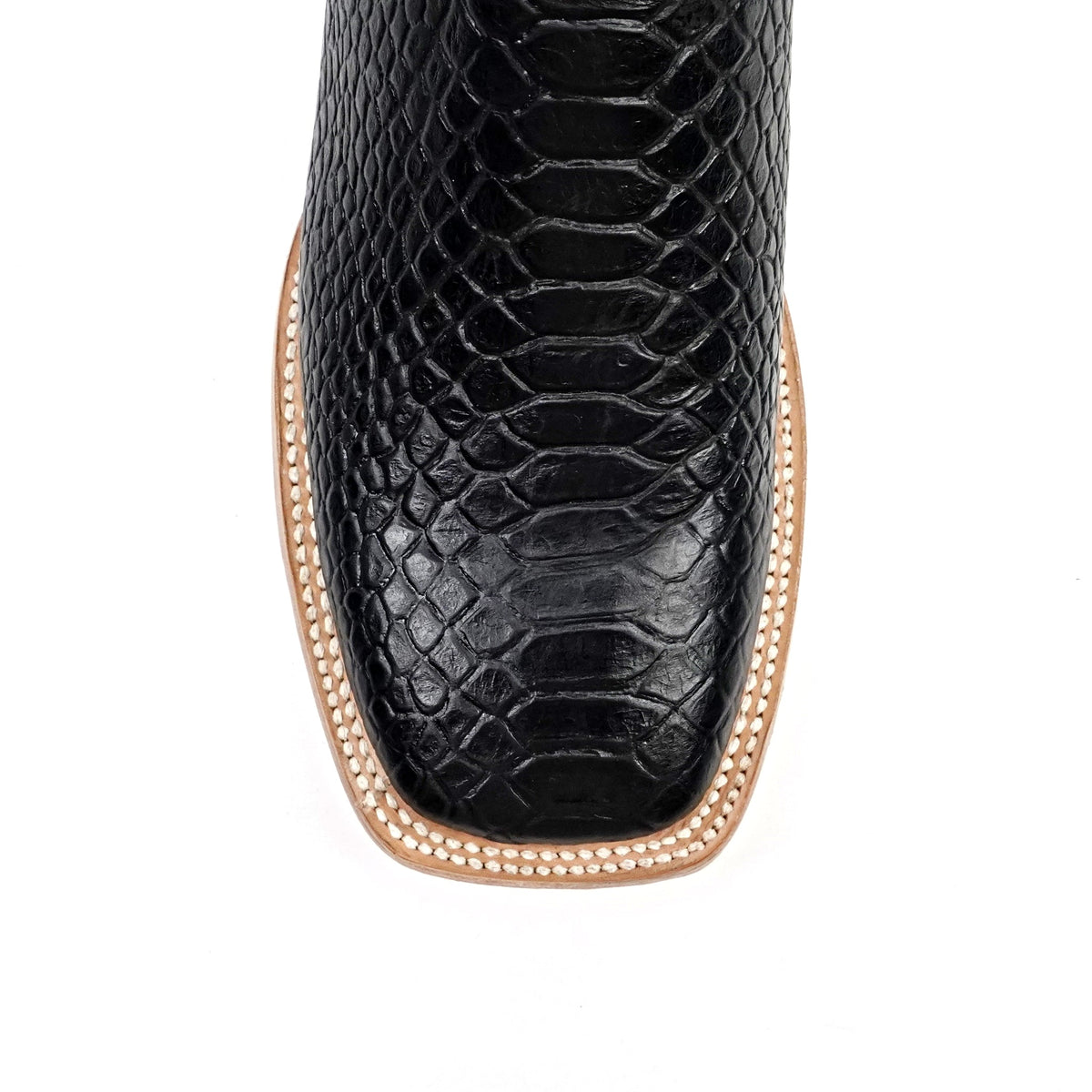 Python Black Boots - Embossed Leather - Square Toe (E913) - Gomez Western Wear