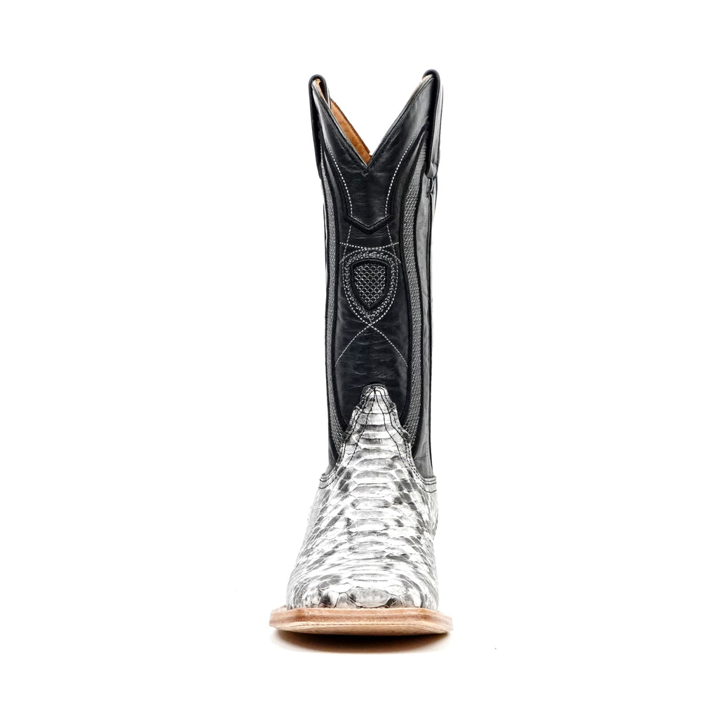 Python Natural Cowboy Boots - Embossed Leather - Square Toe (E913) - Gomez Western Wear