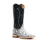 Python Natural Cowboy Boots - Embossed Leather - Square Toe (E913) - Gomez Western Wear