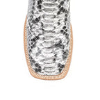 Python Natural Cowboy Boots - Embossed Leather - Square Toe (E913) - Gomez Western Wear
