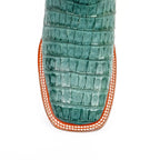 Ranger Caiman Belly Boots - Jade - Square Toe - Gomez Western Wear