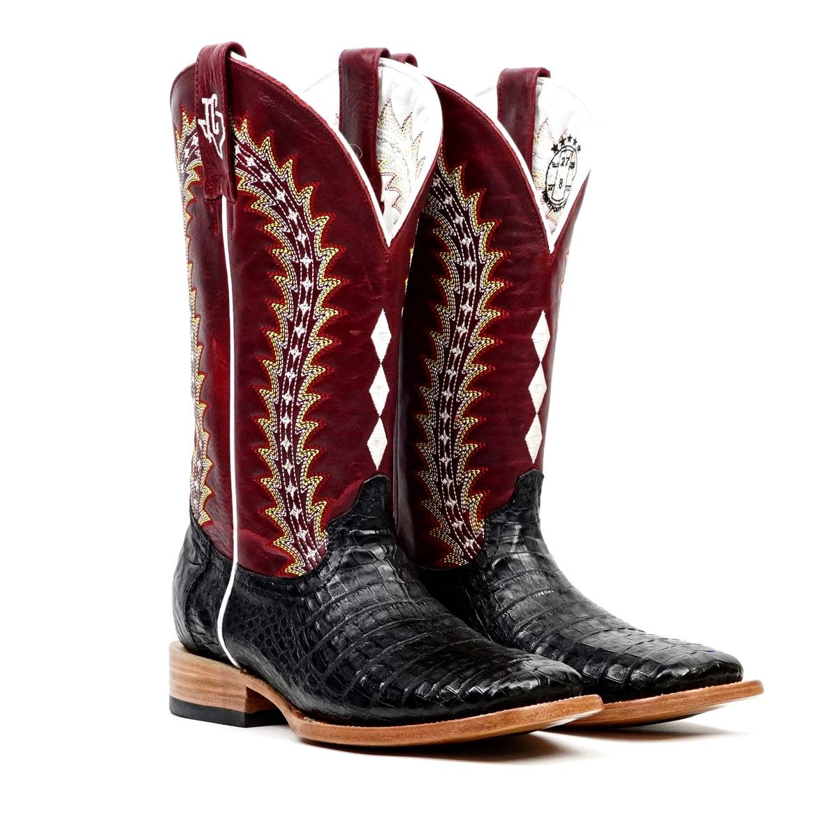 Ranger Caiman Full Belly Boots - Black - Square Toe - Gomez Western Wear