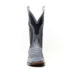 Ranger Caiman Horn Back Boots - Denim Blue - Square Toe - Gomez Western Wear