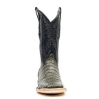 Rhodes Caiman Belly Boots - Gray - Square Toe (LM10) - Gomez Western Wear