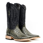 Rhodes Caiman Belly Boots - Gray - Square Toe (LM10) - Gomez Western Wear