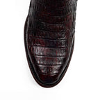 Rhodes Caiman Hornback Boots - Black Cherry - Round Toe (LM220) - Gomez Western Wear
