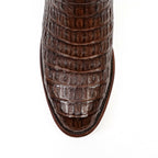 Rhodes Caiman Hornback Boots - Brown - Roper Toe - Gomez Western Wear