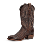 Rhodes Caiman Hornback Boots - Tobacco - Round Toe (LM220) - Gomez Western Wear