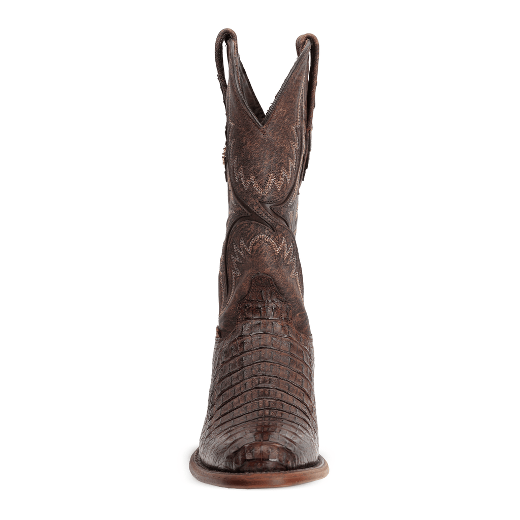 Rhodes Caiman Hornback Boots - Tobacco - Round Toe (LM220) - Gomez Western Wear