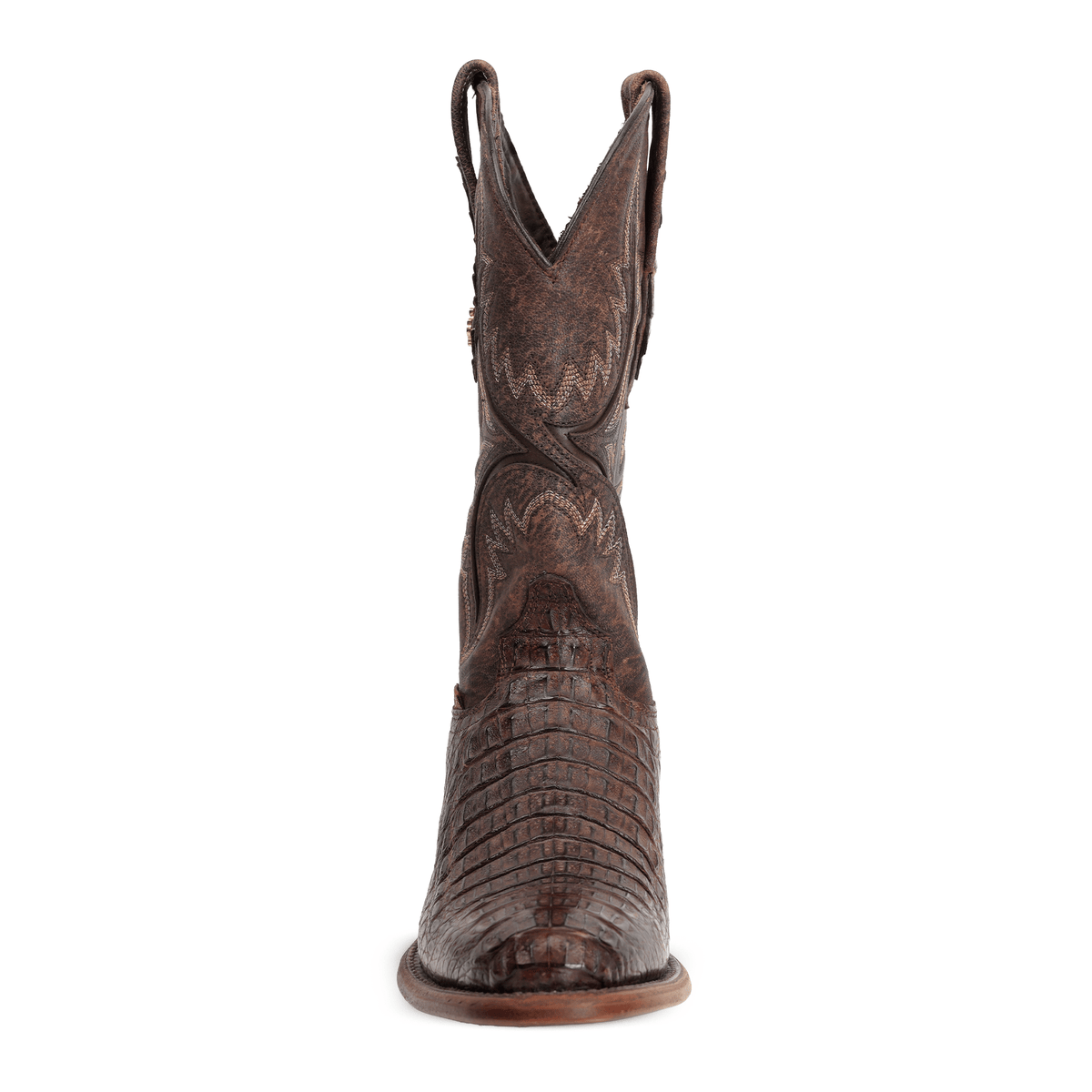 Rhodes Caiman Hornback Boots - Tobacco - Round Toe (LM220) - Gomez Western Wear