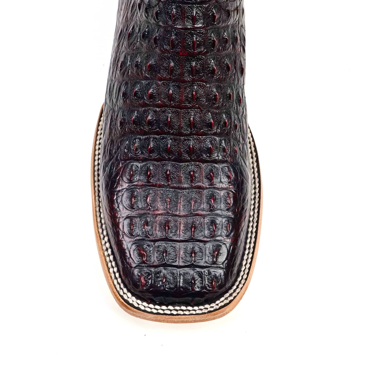 Rhodes Nile Crocodile Hornback Boots - Black Cherry - Square Toe (LM10) - Gomez Western Wear