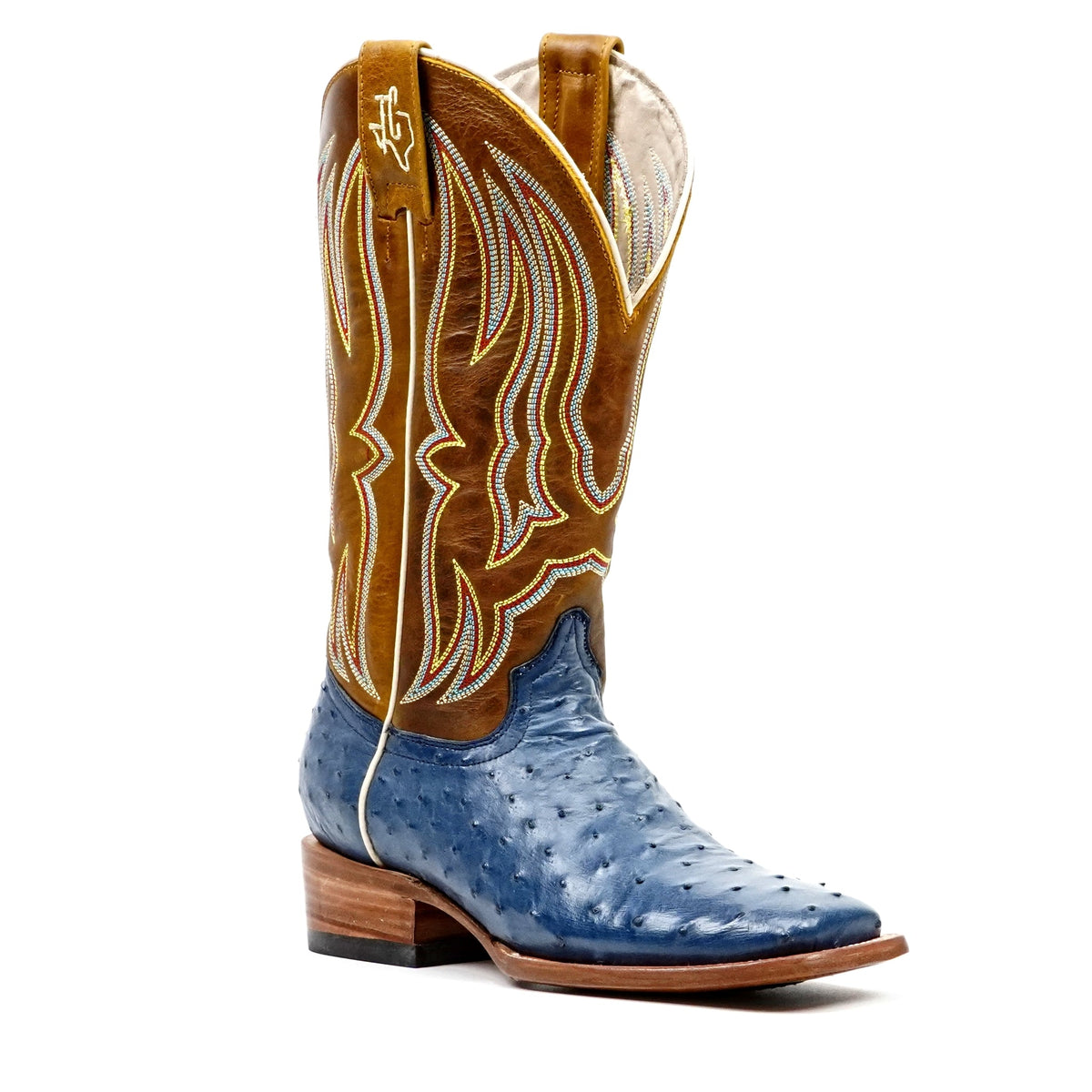 Ridge Ostrich Boots - Blue - Square Toe - Gomez Western Wear
