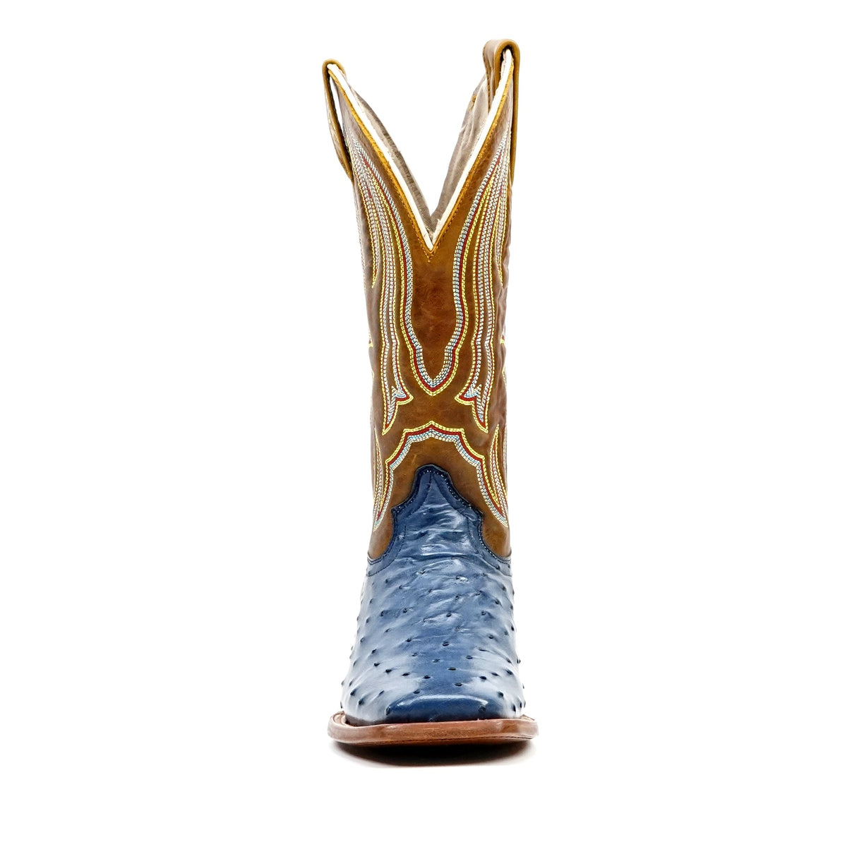 Ridge Ostrich Boots - Blue - Square Toe - Gomez Western Wear