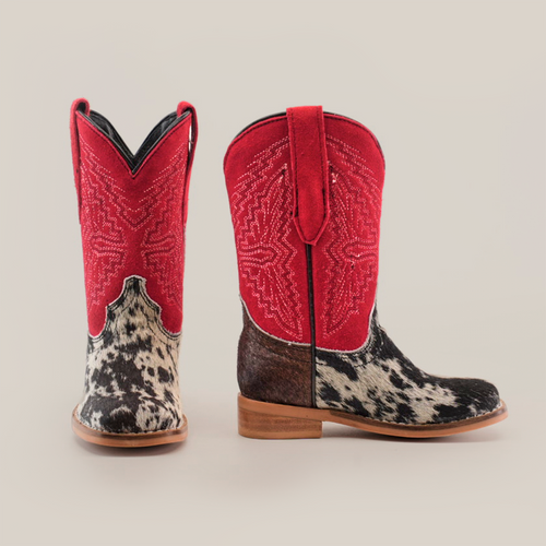 Cowhide Hair Pinto Square Toe - Kids Boots