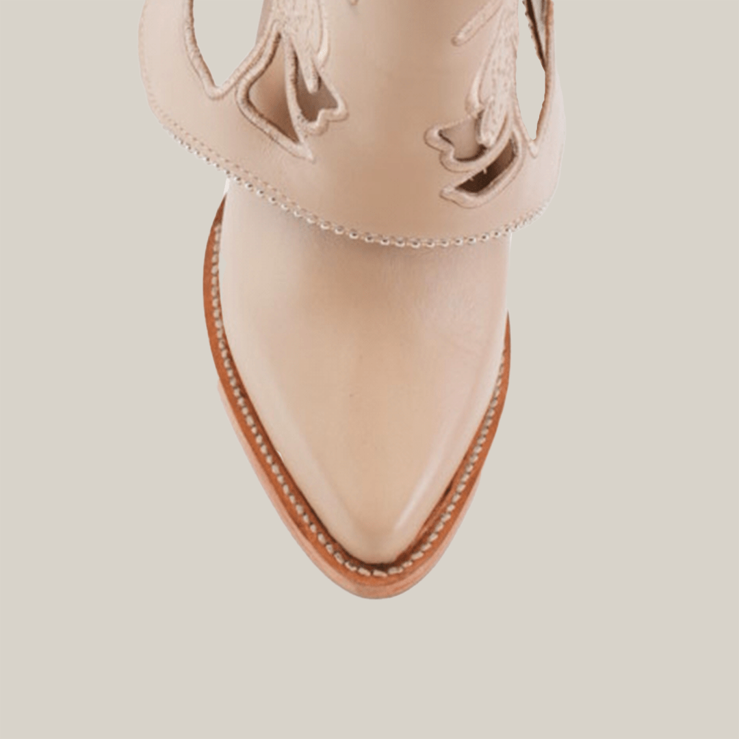 Roma Flowers Tall Shaft Cream - J Toe - Gomez Western Wear