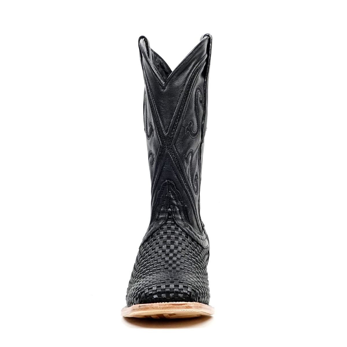 Rush Black Basketweave Boots - Square Toe (E633) - Gomez Western Wear