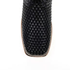 Rush Black Basketweave Boots - Square Toe (E633) - Gomez Western Wear