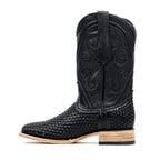 Rush Black Basketweave Boots - Square Toe (E633) - Gomez Western Wear