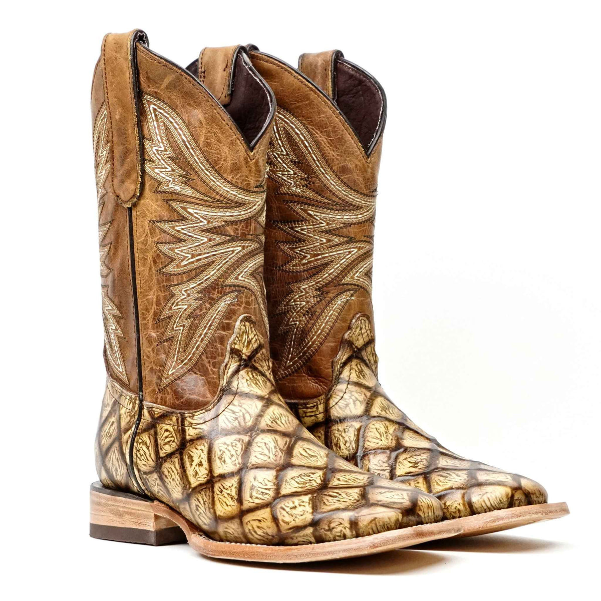 Rustic Orix Pirarucu Fish Boots - Square Toe (E629) - Gomez Western Wear