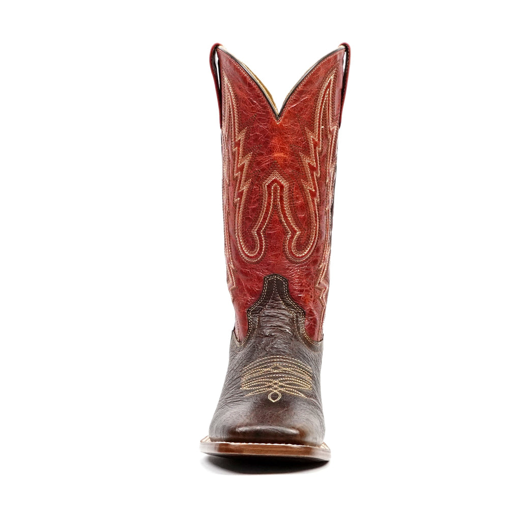 Shrunken Calf Brown Cowboy Boots - Square Toe (TS083) - Gomez Western Wear