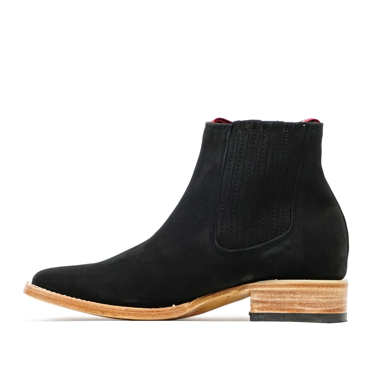 Suede Nubuck Black Ankle Boots - Square Toe (E1200) - Gomez Western Wear
