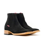 Suede Nubuck Black Ankle Boots - Square Toe (E1200) - Gomez Western Wear