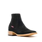Suede Nubuck Black Ankle Boots - Square Toe (E1200) - Gomez Western Wear
