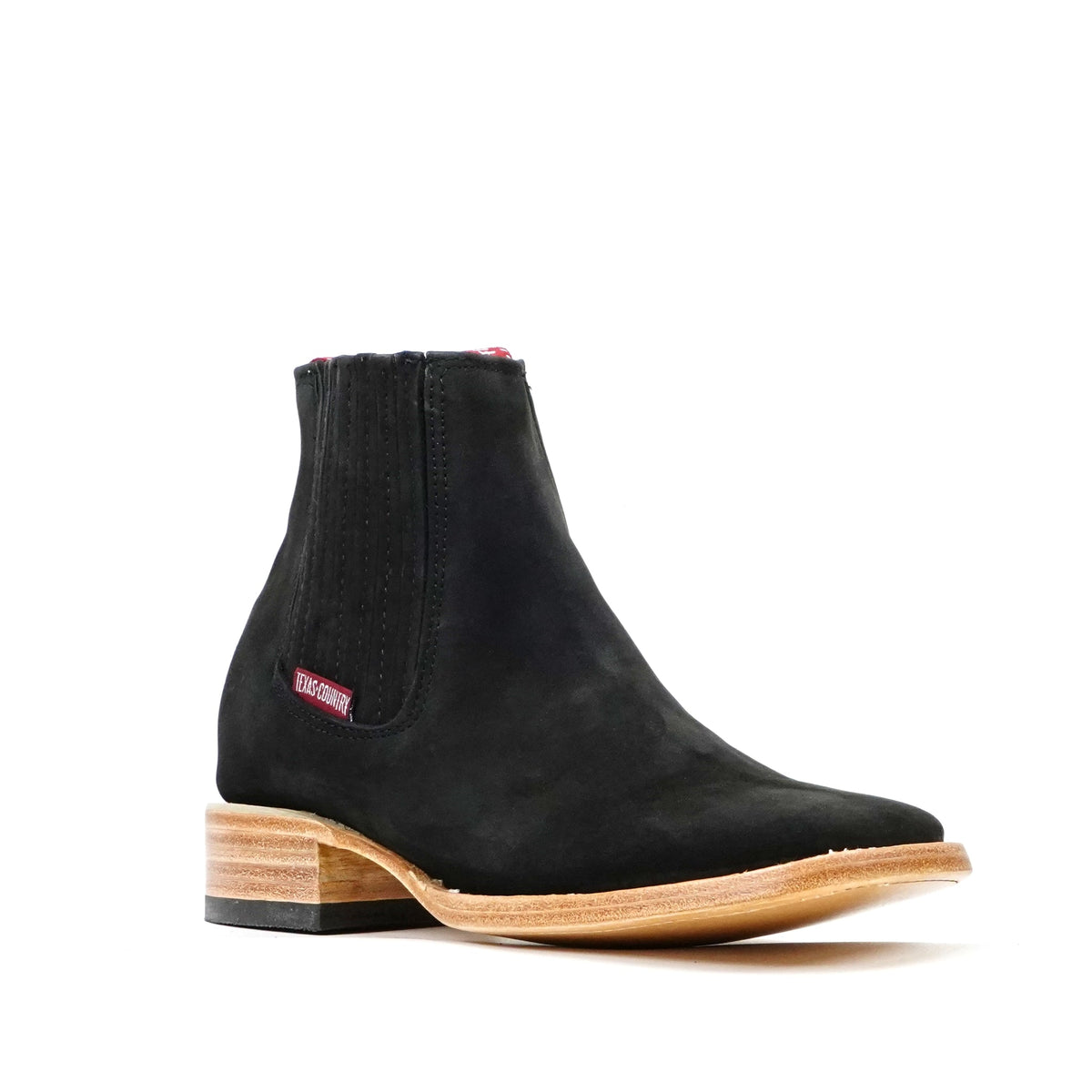 Suede Nubuck Black Ankle Boots - Square Toe (E1200) - Gomez Western Wear