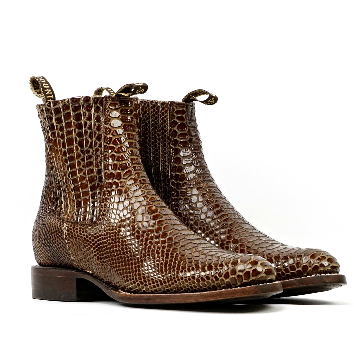 Tamarind Snake Ankle Boots - Embossed Leather - Roper Toe (E946) - Gomez Western Wear