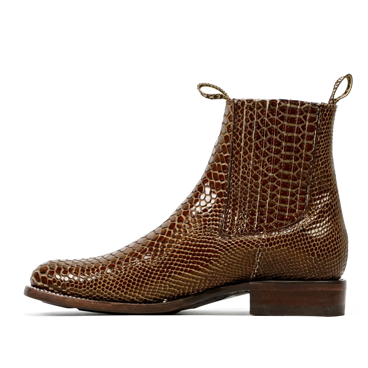 Tamarind Snake Ankle Boots - Embossed Leather - Roper Toe (E946) - Gomez Western Wear