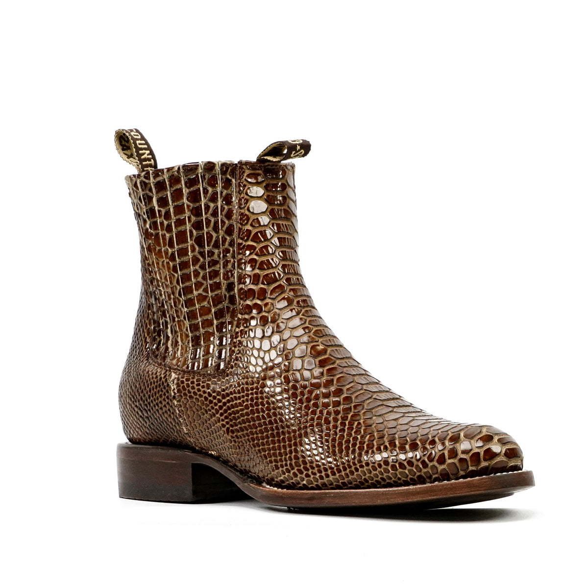 Tamarind Snake Ankle Boots - Embossed Leather - Roper Toe (E946) - Gomez Western Wear