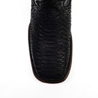 Tanner Platinum Python Boots - Matte Black - Square Toe - Gomez Western Wear