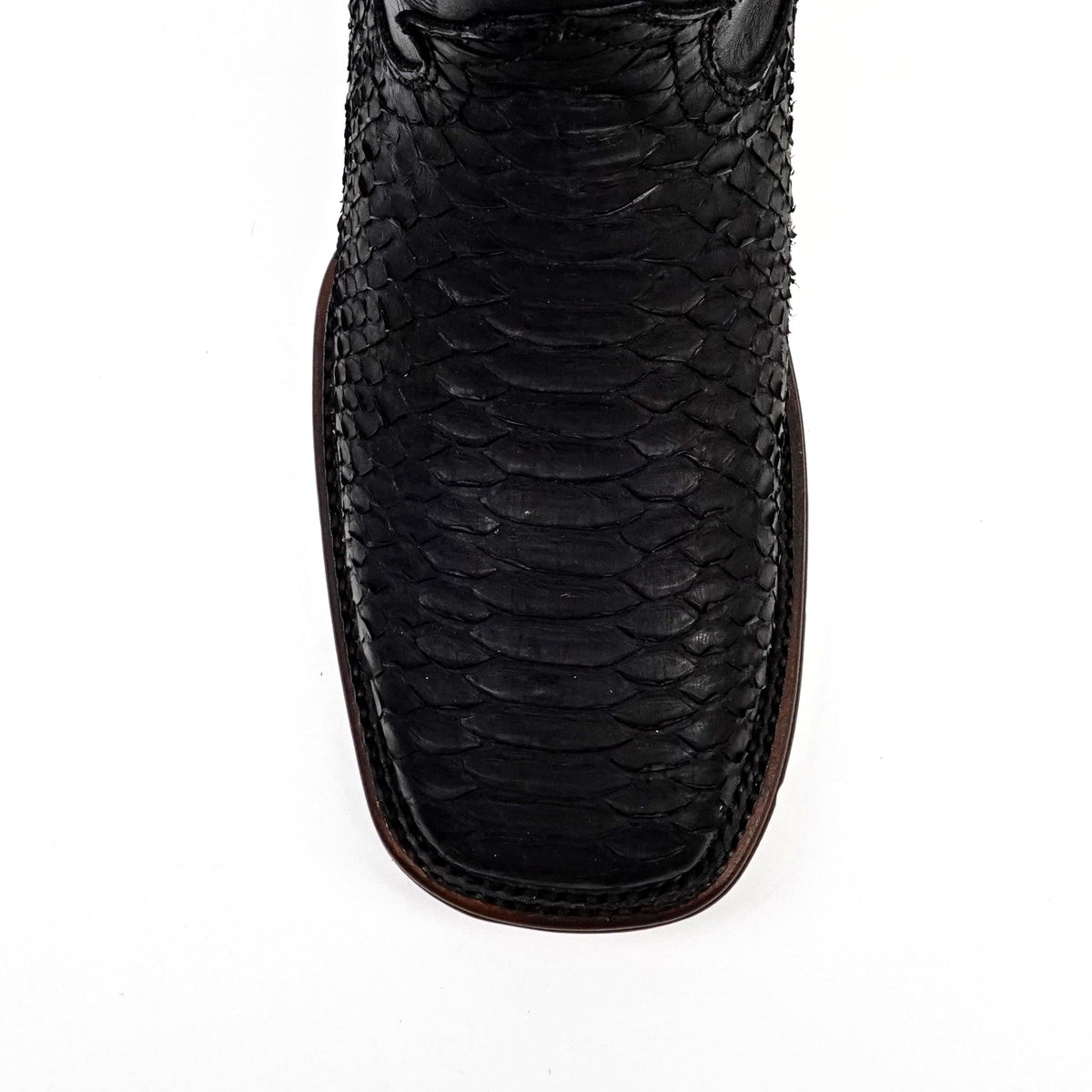 Tanner Platinum Python Boots - Matte Black - Square Toe - Gomez Western Wear