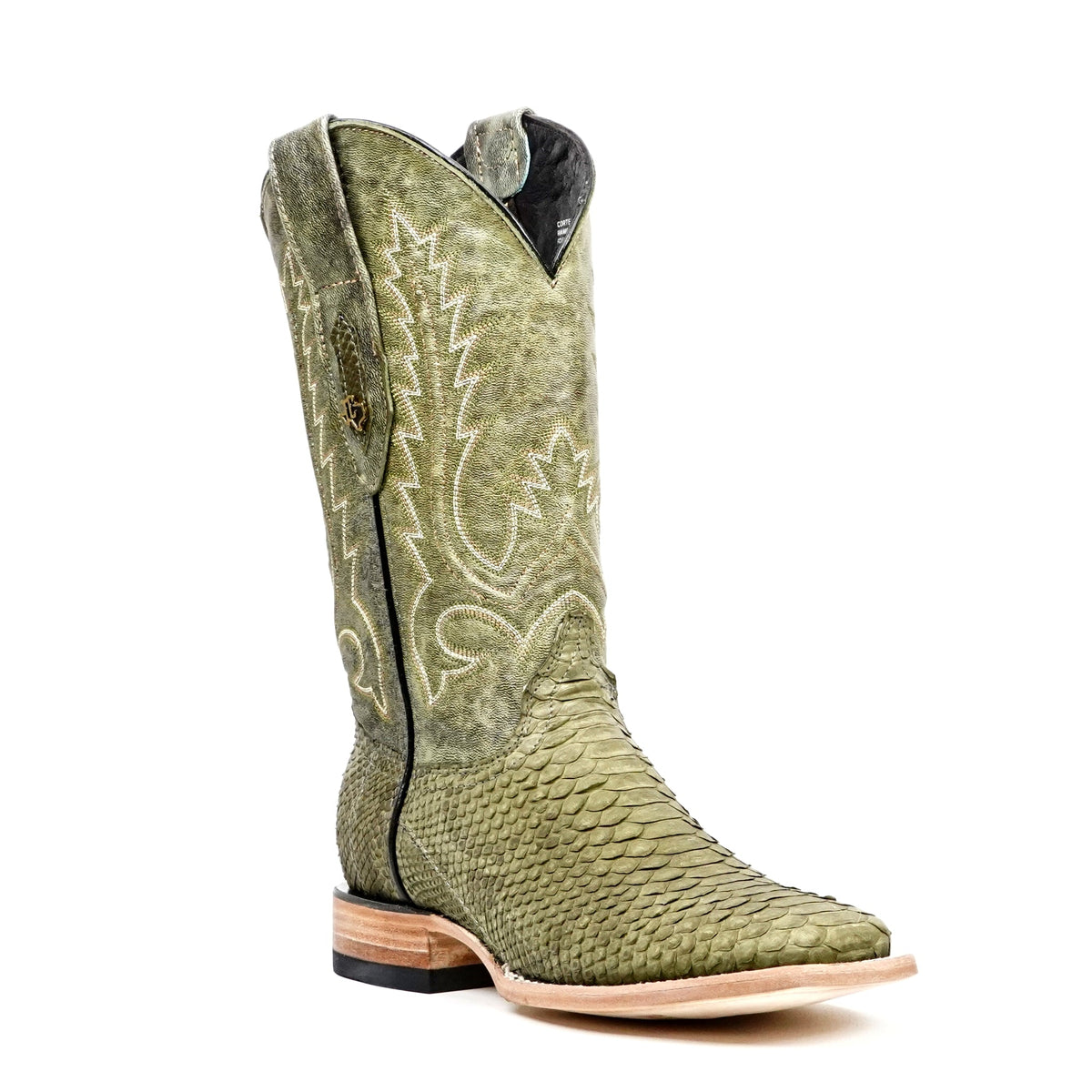 Tanner Python Boots - Agave - Square Toe (PN30) - Gomez Western Wear