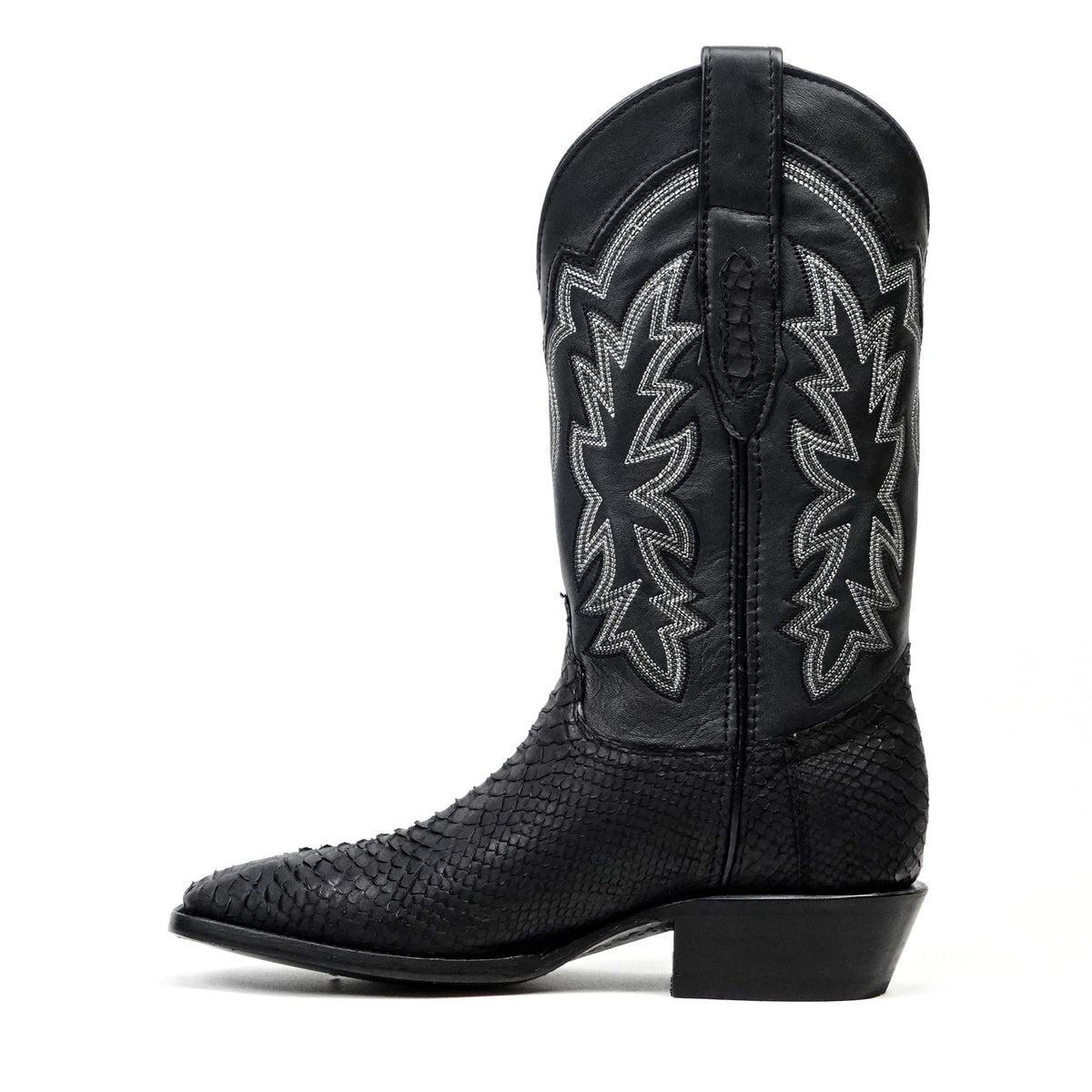 Tanner Python Boots - Black - Cutter Toe (PN26) - Gomez Western Wear