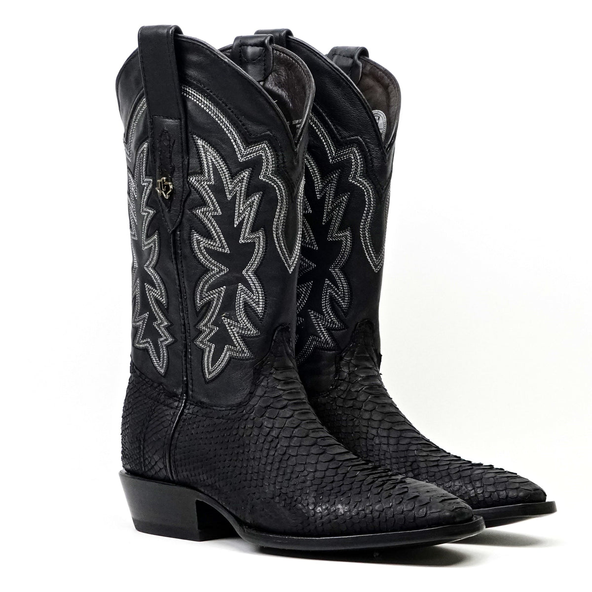 Tanner Python Boots - Black - Cutter Toe (PN26) - Gomez Western Wear