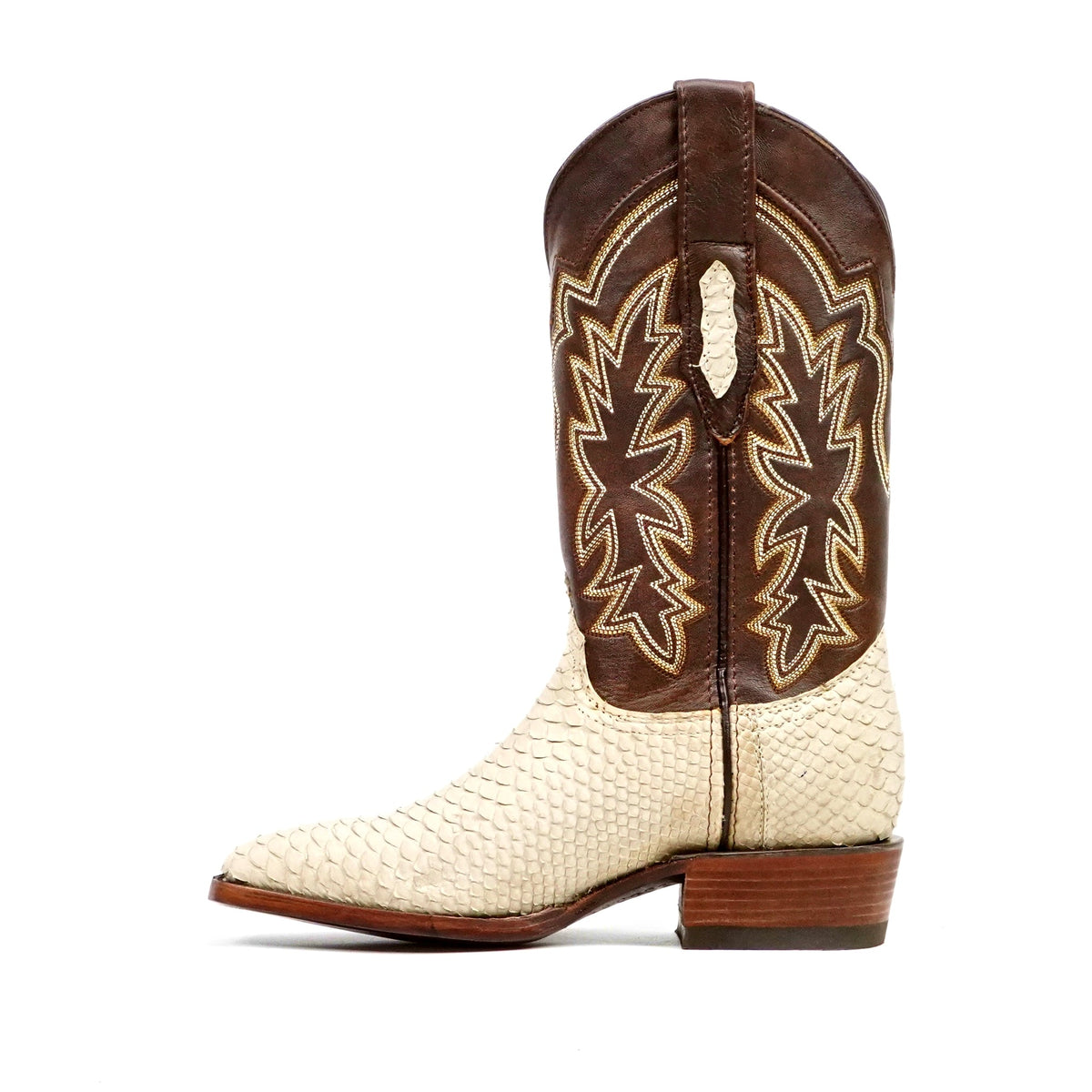 Tanner Python Boots - Cappuccino - Cutter Toe (PN26) - Gomez Western Wear
