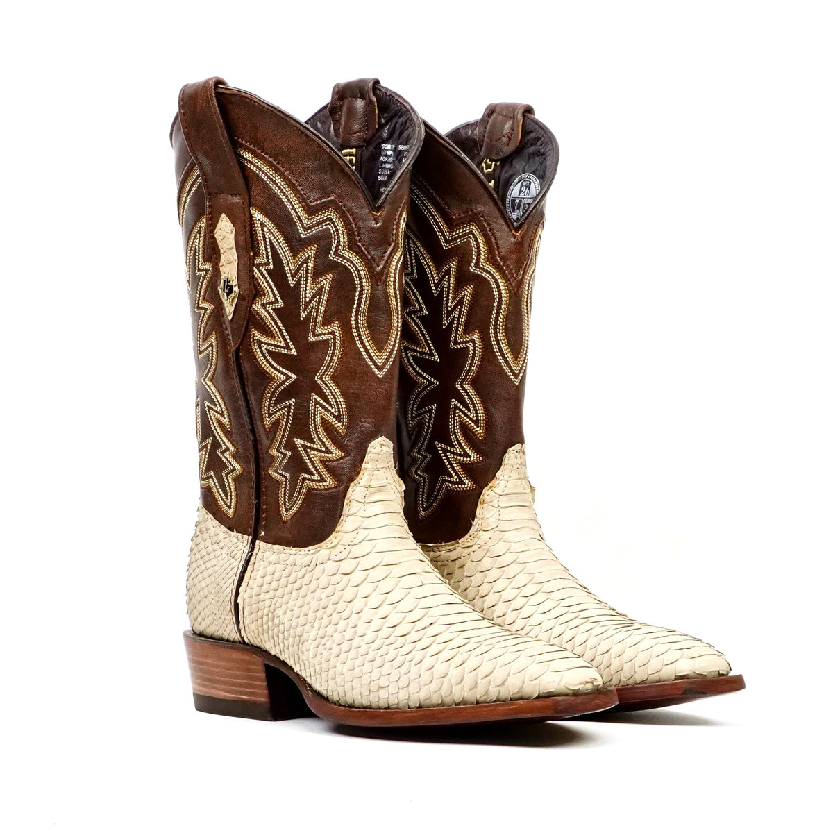 Tanner Python Boots - Cappuccino - Cutter Toe (PN26) - Gomez Western Wear