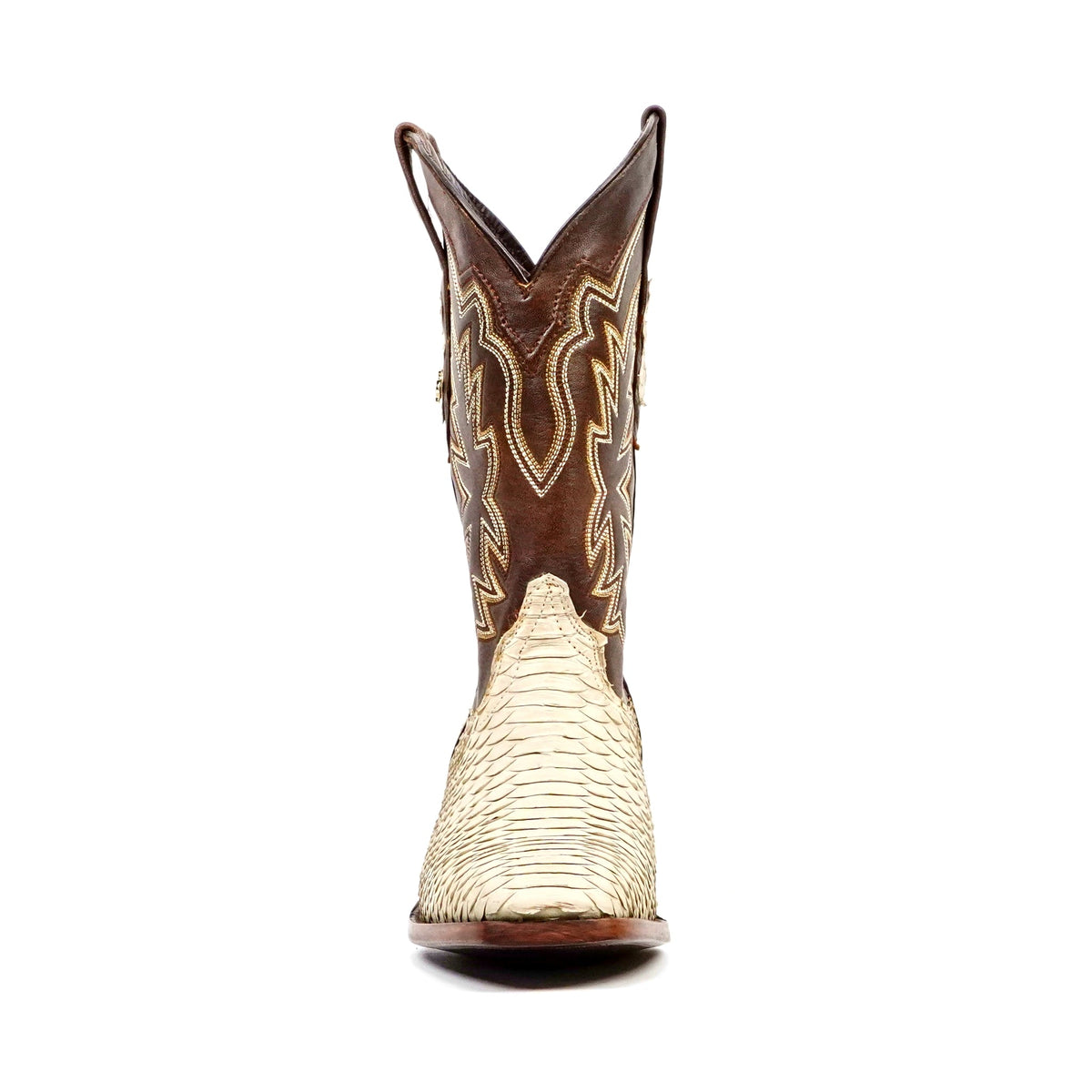 Tanner Python Boots - Cappuccino - Cutter Toe (PN26) - Gomez Western Wear