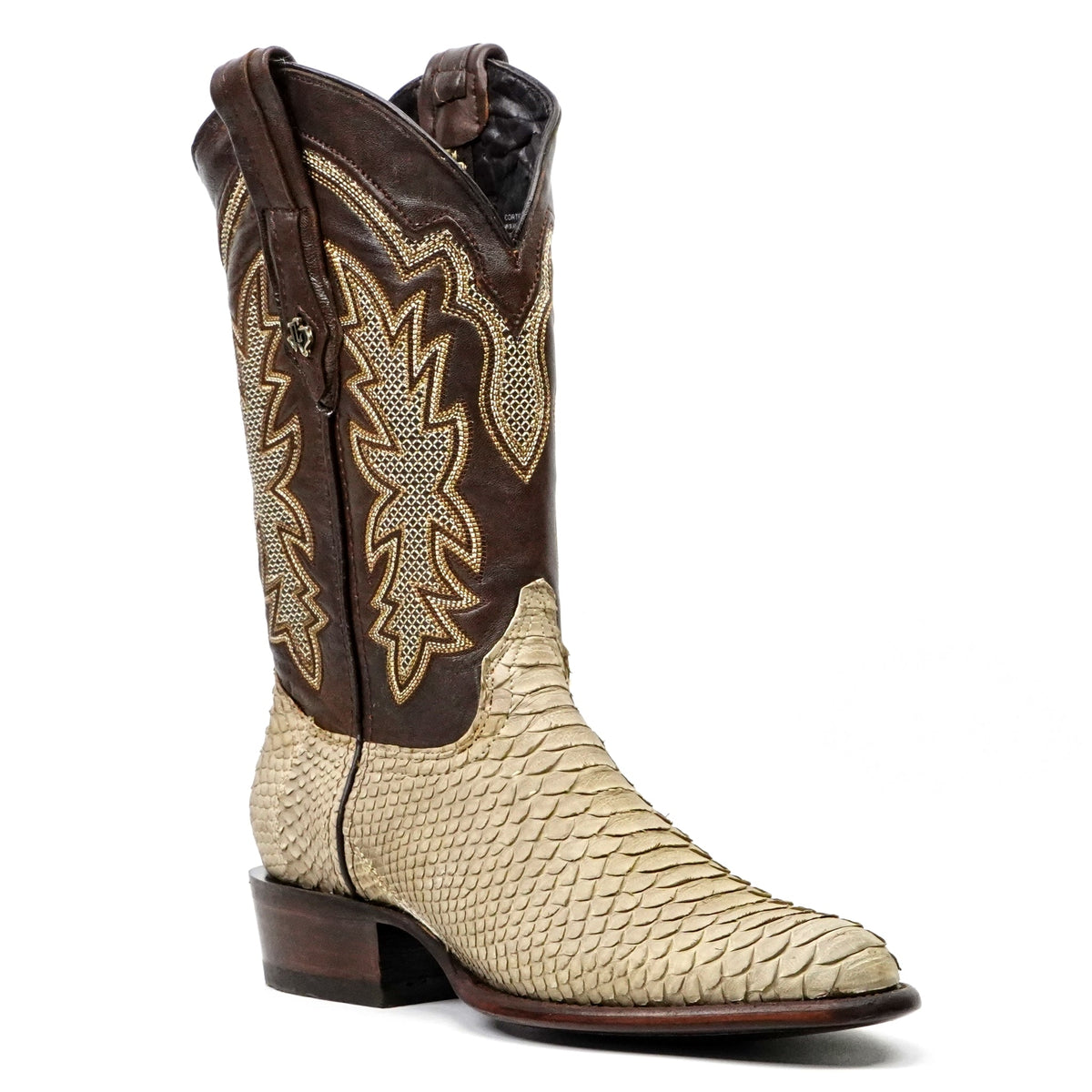 Tanner Python Boots - Cappuccino - Roper Toe (PN240) - Gomez Western Wear