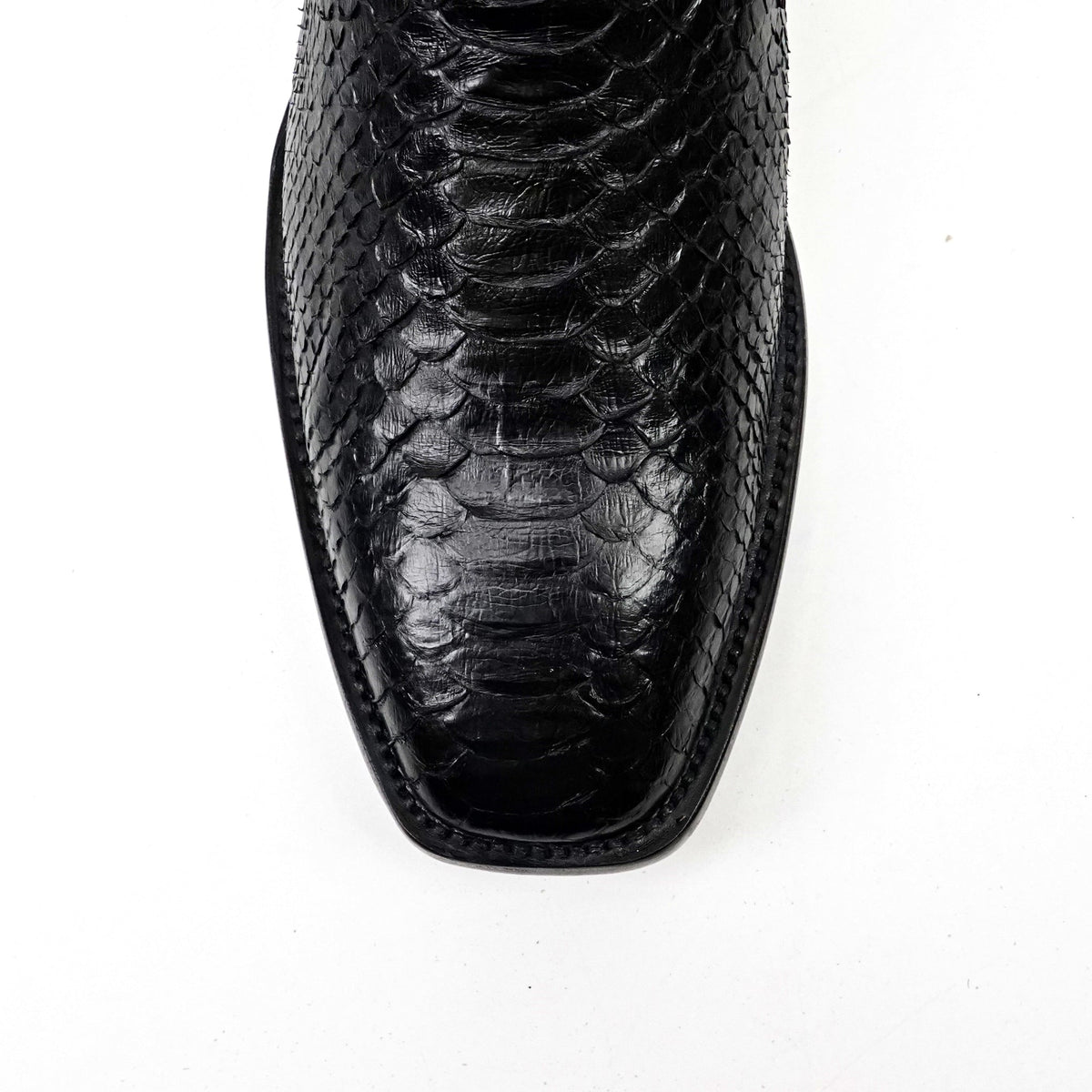 Tanner Python Boots - Glossy Black - Cutter Toe (PN26) - Gomez Western Wear