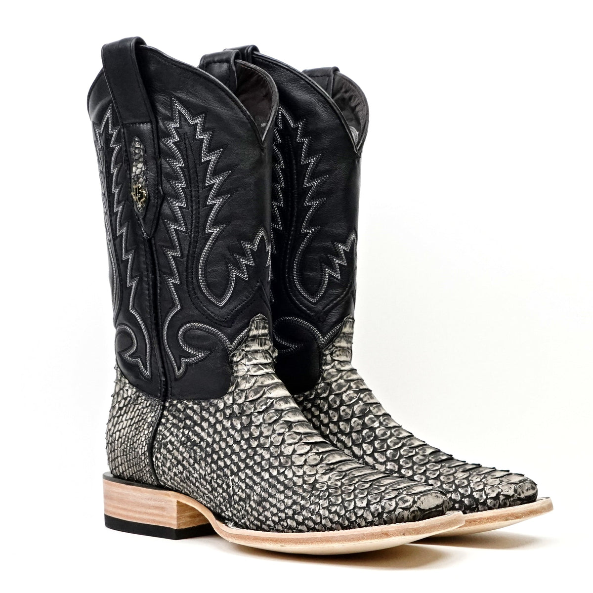 Tanner Python Boots - Gravel Gray - Square Toe (PN30) - Gomez Western Wear