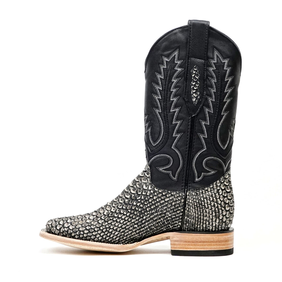 Tanner Python Boots - Gravel Gray - Square Toe (PN30) - Gomez Western Wear