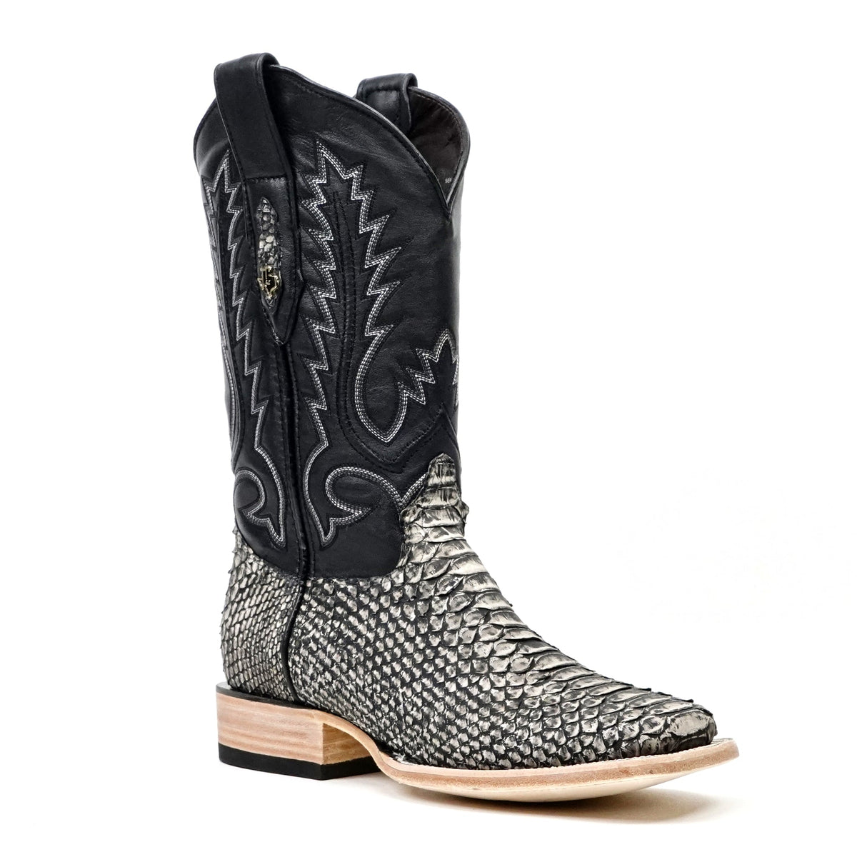 Tanner Python Boots - Gravel Gray - Square Toe (PN30) - Gomez Western Wear