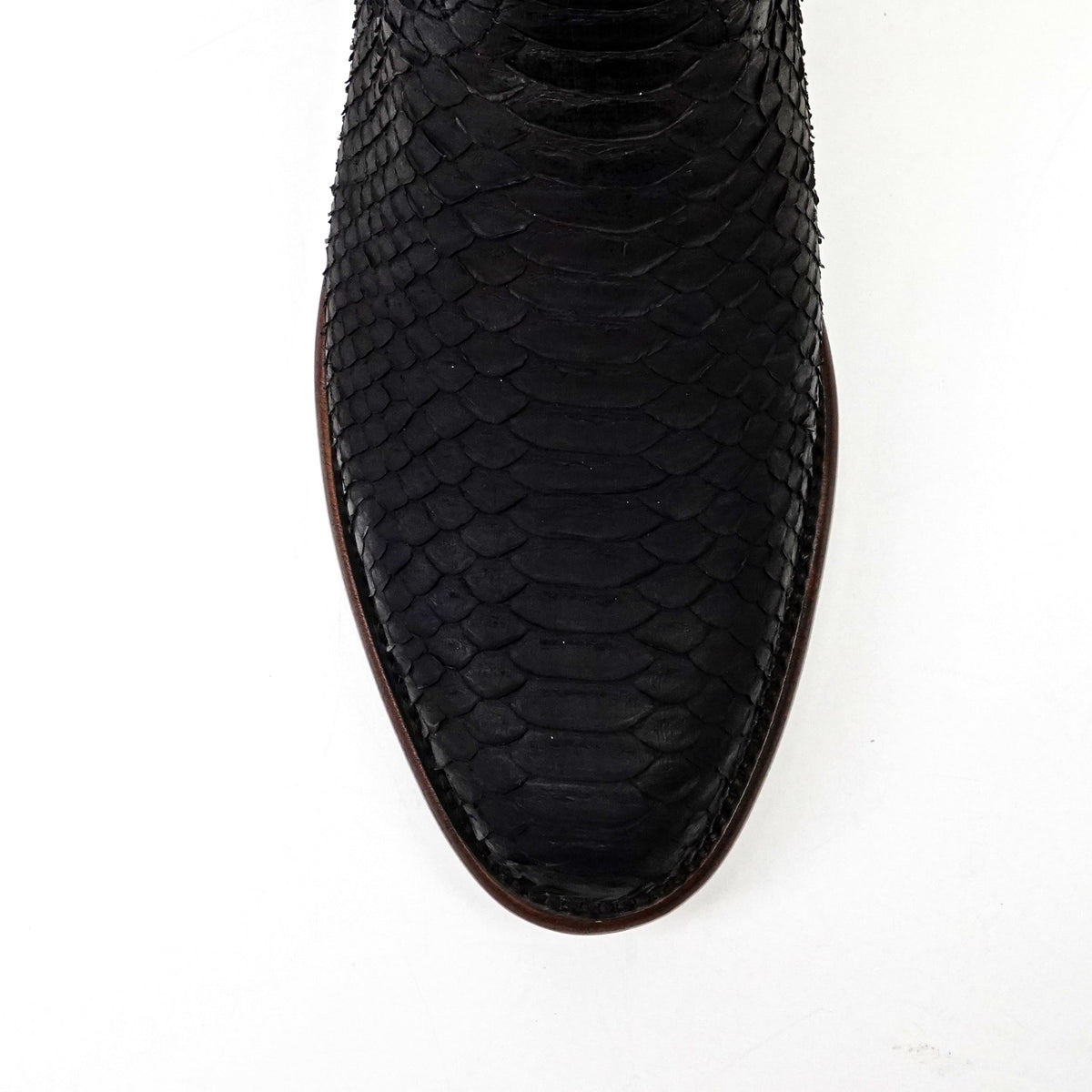 Tanner Python Boots - Matte Black - Roper Toe (PN240) - Gomez Western Wear
