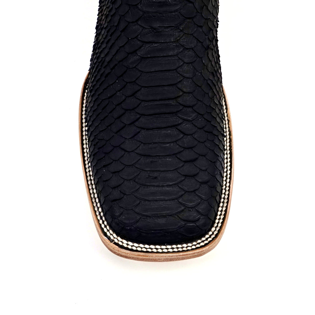 Tanner Python Boots - Matte Black - Square Toe (PN30) - Gomez Western Wear